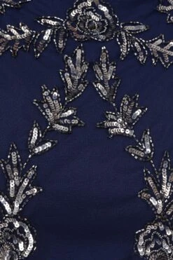 Adrianna Papell Blaues Studio Perlenbesetztes Blouson-Kleid​​​​​​​ -MONSON Kleidung Geschaft N21499s7