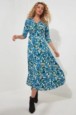 Joe Browns Jersey-Kleid Mit Blumenmuster Und V-Ausschnitt, Kurzgröße