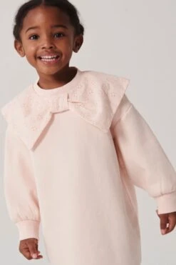 River Island Mädchen-Kleid Mit Schleife, Rosa -MONSON Kleidung Geschaft N26203s3