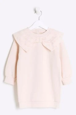 River Island Mädchen-Kleid Mit Schleife, Rosa -MONSON Kleidung Geschaft N26203s4