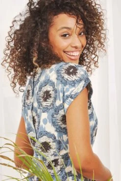 Weird Fish Tallahassee Bedrucktes Kleid Aus Bio-Jersey -MONSON Kleidung Geschaft N28101s3