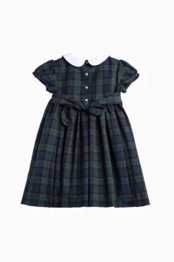 Trotters London Charlotte Gesmoktes Kleid Mit Karomuster, Blau -MONSON Kleidung Geschaft N32019s4