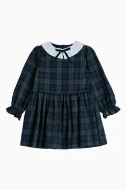 Blaues Tabitha Willow Tartan-Kleid Von Trotters London -MONSON Kleidung Geschaft N32058s3