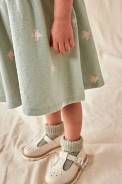 Next Grün - Kurzärmeliges Kleid Mit Strukturierter Rüsche (3 Monate Bis 7 Jahre) -MONSON Kleidung Geschaft N33 916s5