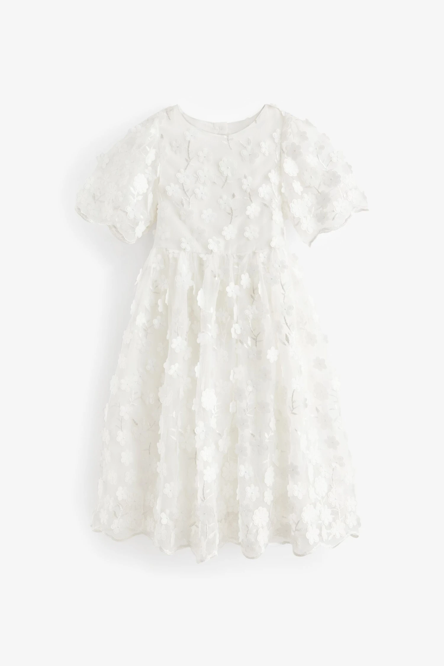Next Weiß - Kleid Für Besondere Anlässe Mit 3D-Blumendesign (3–10 Jahre) 7 Next Weiß - Kleid Für Besondere Anlässe Mit 3D-Blumendesign (3–10 Jahre) – Bild 5