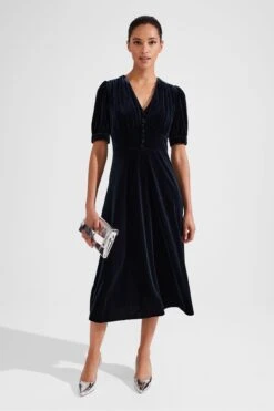 Hobbs Alessia Jersey-Kleid, Blau