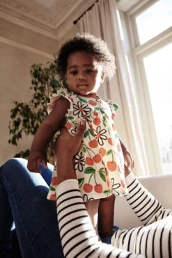 Next Rot/Blau Kirsche Floral - Baby Jersey Kleid 2 Pack (0 Monate Bis 3 Jahre) -MONSON Kleidung Geschaft N34573s3