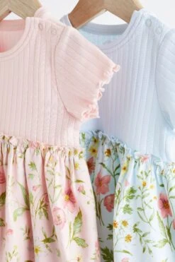 Next Baby Jersey Kleid 2 Pack (0 Monate Bis 2 Jahre) -MONSON Kleidung Geschaft N34655s3