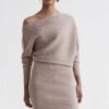 Reiss Lara Schulterfreies, Geripptes Kleid -MONSON Kleidung Geschaft N36480s