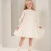Angel & Rocket Beau Besticktes Boho-Kleid, Creme