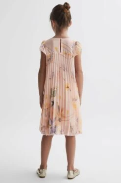 Reiss Sade Plissiertes Kleid Mit Flügelärmeln Und Blumenmuster -MONSON Kleidung Geschaft N42256s5