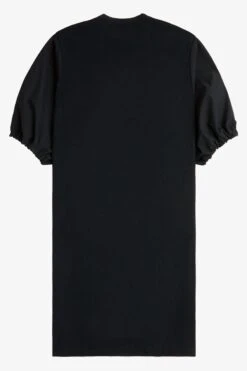 Fred Perry Kleid Mit Raffung Am Ärmel, Schwarz -MONSON Kleidung Geschaft N56553s8