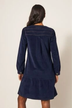 White Stuff Norma Cord-Kleid, Blau -MONSON Kleidung Geschaft N66148s3