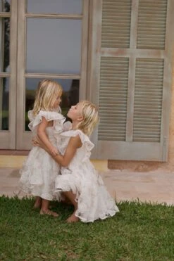 Phase Eight Rosa Gesmoktes Kleid Mit Spitzenapplikation, Creme