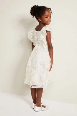 Phase Eight Rosa Gesmoktes Kleid Mit Spitzenapplikation, Creme -MONSON Kleidung Geschaft N66339s4