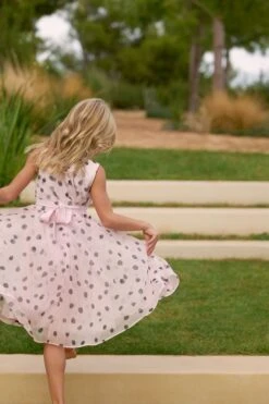 Phase Eight Megura Ausgestelltes, Gepunktetes Kleid, Rosa