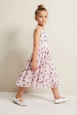 Phase Eight Megura Ausgestelltes, Gepunktetes Kleid, Rosa -MONSON Kleidung Geschaft N66348s5