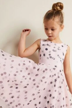 Phase Eight Megura Ausgestelltes, Gepunktetes Kleid, Rosa -MONSON Kleidung Geschaft N66348s7