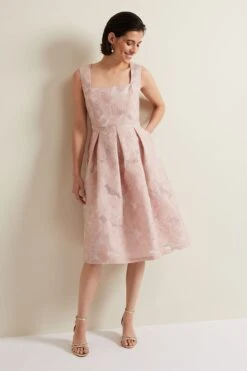 Phase Eight Jacesta Ausgestelltes Jacquard-Kleid, Rosa -MONSON Kleidung Geschaft N67046s3