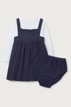 The White Company Crinkle-Kleid Aus Bio-Baumwolle, Blau -MONSON Kleidung Geschaft N69620s5