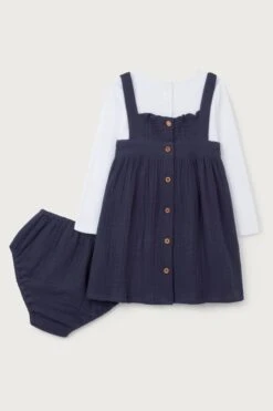 The White Company Crinkle-Kleid Aus Bio-Baumwolle, Blau -MONSON Kleidung Geschaft N69620s6