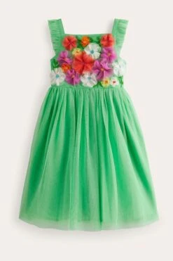 Boden Kleid Mit Tüll-Applikation​​​​​​​