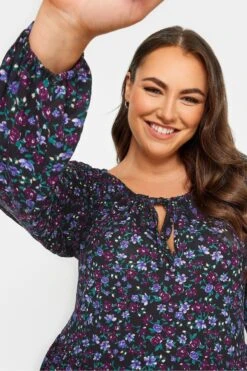 Yours Curve Geblümtes Kleid -MONSON Kleidung Geschaft N72831s4