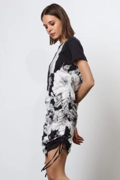 Religion Figurbetontes T-Shirt-Kleid Mit Kordelzügen -MONSON Kleidung Geschaft N73415s4