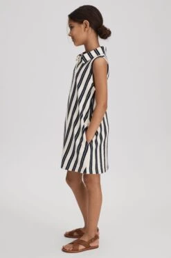 Reiss Felicia Frottee-Kleid Mit Offenem Kragen