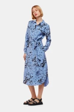 Whistles Imie Gepunktetes Kleid, Blau -MONSON Kleidung Geschaft N79358s3