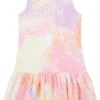 Elle Junior Mädchen Rosa ärmellos Kleid Mit Rüschensaum -MONSON Kleidung Geschaft N90159s