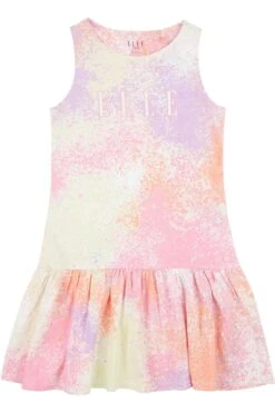 Elle Junior Mädchen Rosa ärmellos Kleid Mit Rüschensaum