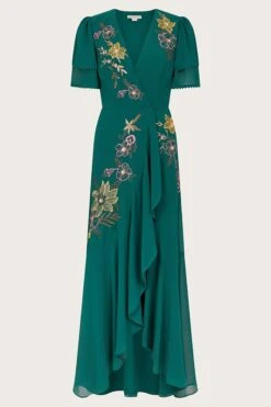 Monsoon Wanda Kleid Mit Blumenverzierung -MONSON Kleidung Geschaft N95142s4