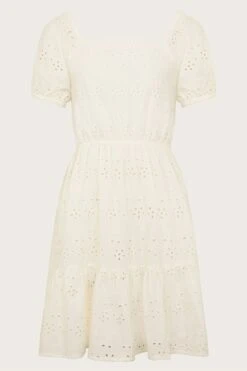 Monsoon Kleid Mit Lochstickerei Und Schleifendetail