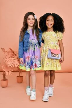 Monsoon Geblümtes Kleid Mit Lochstickerei