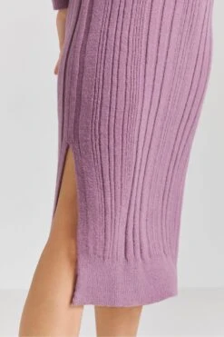 Simply Be Geripptes Midaxi-Kleid Mit V-Ausschnitt, Violett -MONSON Kleidung Geschaft N98 574s4