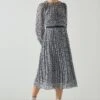 LK Bennett Estelle Plissiertes Kleid Mit Herzmuster