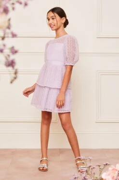 Lipsy Elegantes Kleid Mit Puffärmeln Aus Spitze (5–16 Jahre) -MONSON Kleidung Geschaft Q60457s3