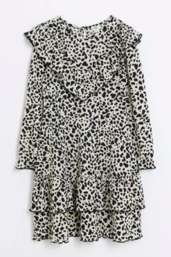 River Island Fouchette-Kleid Mit Tiermuster Für Mädchen -MONSON Kleidung Geschaft Q67899s4