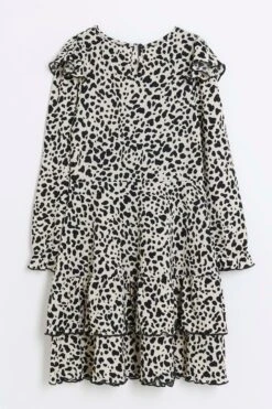 River Island Fouchette-Kleid Mit Tiermuster Für Mädchen -MONSON Kleidung Geschaft Q67899s5