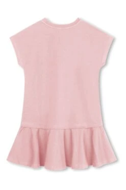 KENZO KIDS Paris Kurzärmeliges Kleid Mit Schößchen Und Logo, Rosa -MONSON Kleidung Geschaft Q72571s2