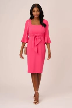 Adrianna Papell Kleid Mit Glockenärmeln Und Bindeband, Rosa