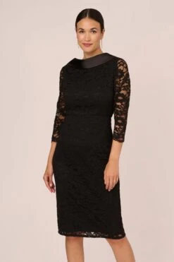 Adrianna Papell Rollkragen- In Schwarzes Kleid