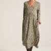 Joules Nia Wadenlanges Gemustertes Kleid Mit Taschen Und Langen Ärmeln -MONSON Kleidung Geschaft Q81254s