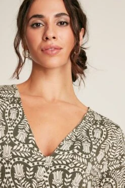 Joules Nia Wadenlanges Gemustertes Kleid Mit Taschen Und Langen Ärmeln -MONSON Kleidung Geschaft Q81254s5