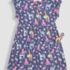 Jojo Maman Bebe JoJo Maman Bébé Jersey-Kleid Mit Knopfleiste Und Tasche Mit Tierdesign -MONSON Kleidung Geschaft Q83030s