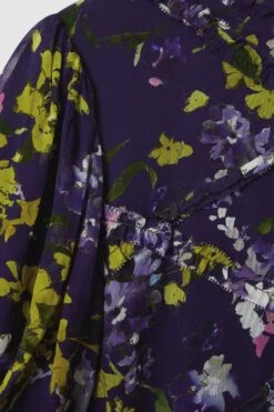 Bedrucktes Mini Kleid „Florere“ Mit Puff ärmel -MONSON Kleidung Geschaft Q83332s6