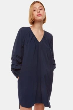 Whistles Grace Kleid Mit V-Ausschnitt, Blau