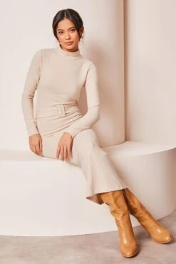 Lipsy Kuscheliges Midi-Pullover-Kleid Mit Hohem Gürtelausschnitt Und Koloratur 8 Lipsy Kuscheliges Midi-Pullover-Kleid Mit Hohem Gürtelausschnitt Und Koloratur -MONSON Kleidung Geschaft Q91016s3