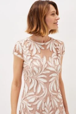 Phase Eight Anastasia Kleid Mit Spitze Und Zierstreifen, Pink -MONSON Kleidung Geschaft T68671s4